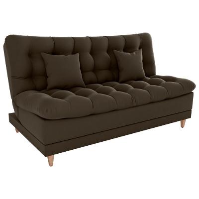Sofa Cama 2 Lugares 185 Cm Duda Veludo Maserati Milani Store Marrom