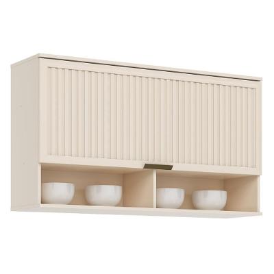 Armário Aéreo Connect 1 Porta Basculante Ripado Off White - Móveis Henn Off White