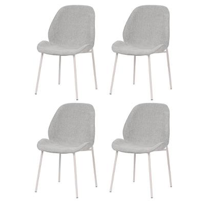 Kit 4 Cadeiras Clara Rivatti 51 Cm (largura) Estofado Em Tecido Fendi E Base Em Aço Off White