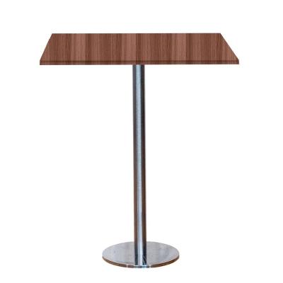 Mesa Pisa Beta Bistrô Fratini 107,50cm (a) Disco Redondo Inox Tampo Mdp Quadrado Walnut 60cm (l)