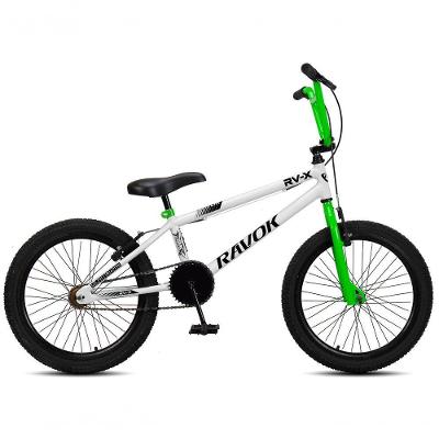 Bicicleta Aro 20 Bmx Rv-x Aero Freio V-brake Infantil Branco Verde