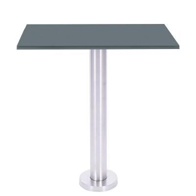 Mesa Beta Fixa Inox 71,50 Cm (alt) Disco Redondo Tampo Mdp Quadrado 80 Cm (larg) X 2,50 Cm (alt) Grafito