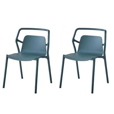 Kit 2 Cadeiras Empilhável Enjoy Rivatti 53 Cm (largura) Polipropileno (pp) Azul Aura Com Proteção Uv
