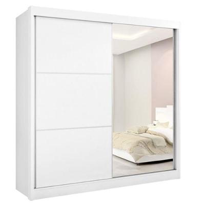 Guarda Roupa Casal Com Espelho 2 Portas 6 Gavetas - Titanium-branco - Móveis D'doro