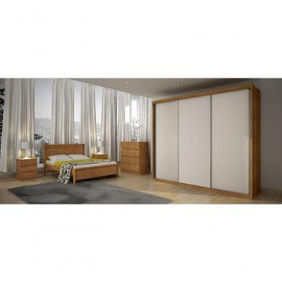 Guarda Roupa Casal 3 Portas 6 Gavetas - Paradizzo Gold-cumaru Off White - Móveis Novo Horizonte