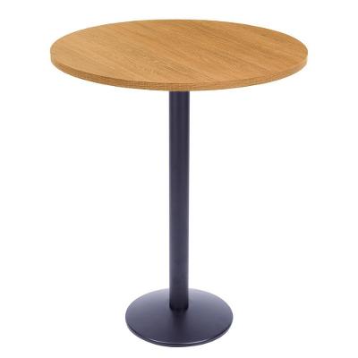 Mesa Bistrô Zeta Ferro Preto 111,50 Cm Alt Base Disco Tampo Mdp Redondo 60 Cm Larg X 2,50 Cm Samba