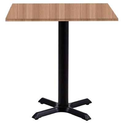 Mesa ômega Ferro Preto 74 Cm (alt) Base Em X Tampo Mdp Quadrado 60 Cm (larg) X 2,50 Cm (alt) Noce Nat