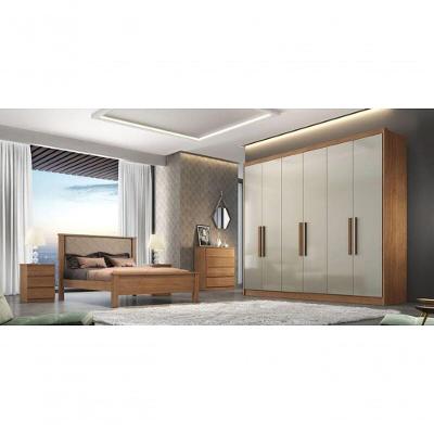 Guarda Roupa Casal 100% Mdf 6 Portas 6 Gavetas - Linea-cumaru-fendi - Móveis Novo Horizonte