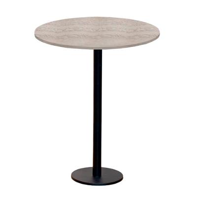 Mesa Pisa Beta Bistrô Fratini 107,50cm (a) Disco Redondo Preto Tampo Mdp Redondo Castanheira 70cm