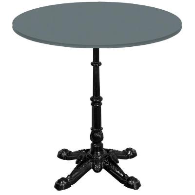 Base De Mesa Apus Em Ferro Preto 75 Cm (alt) Tampo Mdp Redondo Grafito 70 Cm (larg) X 2,5 Cm (alt)