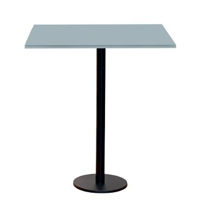 Mesa Pisa Beta Bistrô Fratini 107,50cm (a) Disco Redondo Preto Tampo Mdp Quadrado Cinza 60cm (l)
