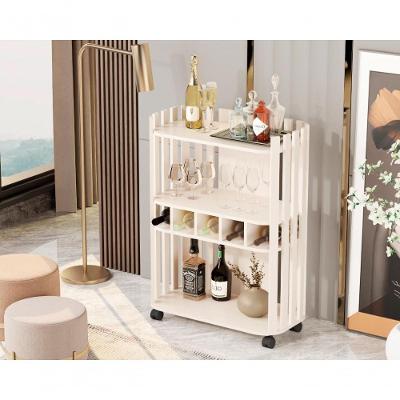 Aparador Deluxe Prateleira Com Adega Ripado 4110 Perola