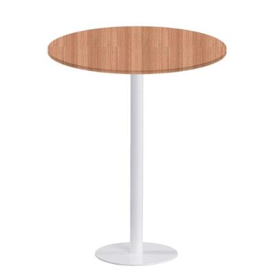 Mesa Pisa Beta Bistrô Fratini 107,50cm (a) Disco Redondo Branco Tampo Mdp Redondo Noce Nat 70cm (l)