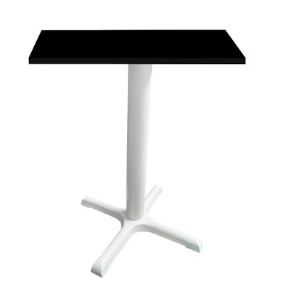 Mesa ômega Ferro Branco 74 Cm (alt) Base Em X Tampo Mdp Quadrado Preto 80 Cm (larg) X 2,50 Cm (alt)