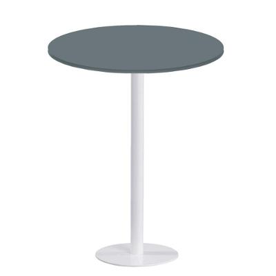 Mesa Pisa Beta Bistrô Fratini 107,50cm (a) Disco Redondo Branco Tampo Mdp Redondo Grafito 60cm (l)