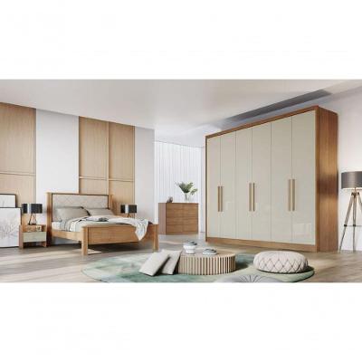 Guarda Roupa Casal 6 Portas 4 Gavetas - New Vértice-cumaru-fendi - Móveis Novo Horizonte