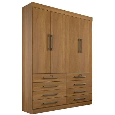 Guarda Roupa Solteiro 4 Portas 6 Gavetas - Mônaco-cinamomo - Móveis D'doro
