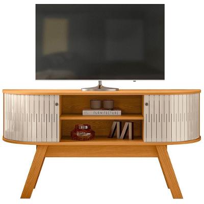 Rack Bancada Tv 55 Pol 136 Cm Atlanta Madetec Cinamomo Off White