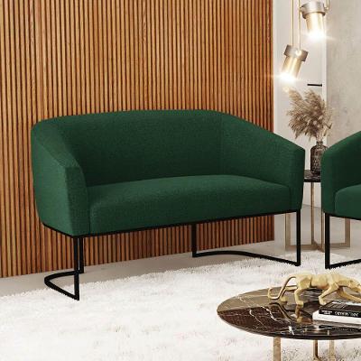 Sofá 2 Lugares Namoradeira Industrial Preto Stella Bouclê D03 - D'rossi Verde