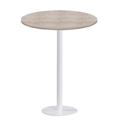 Mesa Pisa Beta Bistrô Fratini 107,50cm (a) Disco Redondo Branco Tampo Mdp Redondo Castanheira 70cm