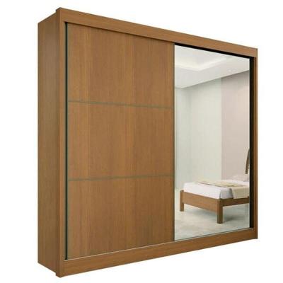 Guarda Roupa Casal Com Espelho 2 Portas 6 Gavetas - Titanium-cinamomo - Móveis D'doro