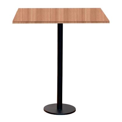 Mesa Pisa Beta Bistrô Fratini 107,50cm (a) Disco Redondo Preto Tampo Mdp Quadrado Noce Nat 60cm (l)