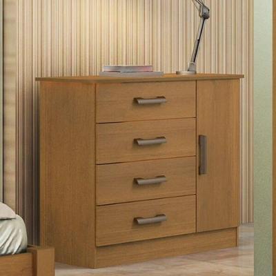 Cômoda Para Quarto 1 Porta 4 Gavetas - Firenze-cinamomo - Móveis D'doro