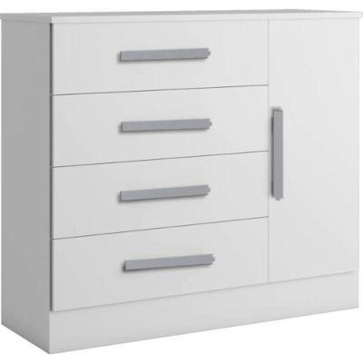 Cômoda Para Quarto 4 Gavetas Com Sapateira - Zeus-branco - Bianchi Móveis