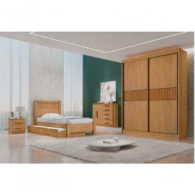 Guarda Roupa Solteiro 2 Portas 3 Gavetas - Santorini Ripado-cinamomo - Móveis D'doro
