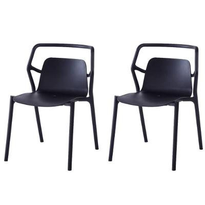 Kit 2 Cadeiras Empilhável Enjoy Rivatti 53 Cm (largura) Polipropileno (pp) Preto Com Proteção Uv