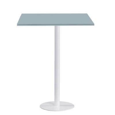 Mesa Pisa Beta Bistrô Fratini 107,50cm (a) Disco Redondo Branco Tampo Mdp Quadrado Cinza 70cm (l)