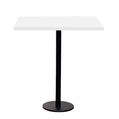 Mesa Pisa Beta Bistrô Fratini 107,50cm (a) Disco Redondo Preto Tampo Mdp Quadrado Branco 60cm (l)