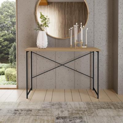 Aparador Steel 76 Cm Estilo Industrial Com Pés Em Aço Preto/Fendi