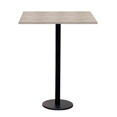 Mesa Pisa Beta Bistrô Fratini 107,50cm (a) Disco Redondo Preto Tampo Mdp Quadrado Castanheira 70cm