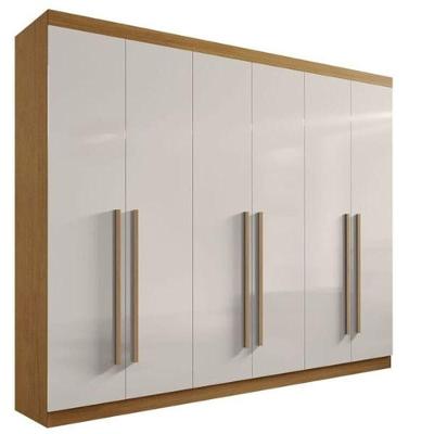 Guarda Roupa Casal 6 Portas 6 Gavetas - Da Vinci Plus-cinamomo-off White - Móveis D'doro