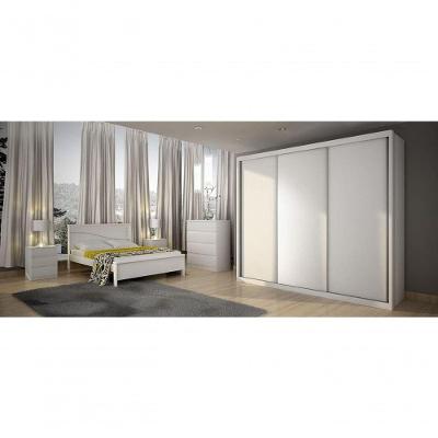 Guarda Roupa Casal 3 Portas 6 Gavetas - Palazzo-branco - Móveis Novo Horizonte