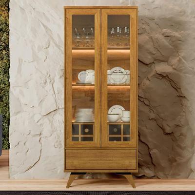 Cristaleira 2 Portas Com Led - Vitrum-naturale - Mavau Móveis
