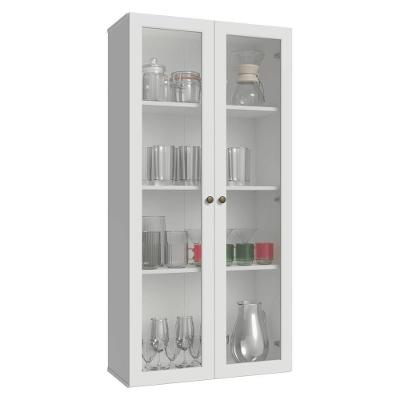 Cristaleira Suspensa 70 Cm 2 Portas De Vidro Vik Madesa Branco