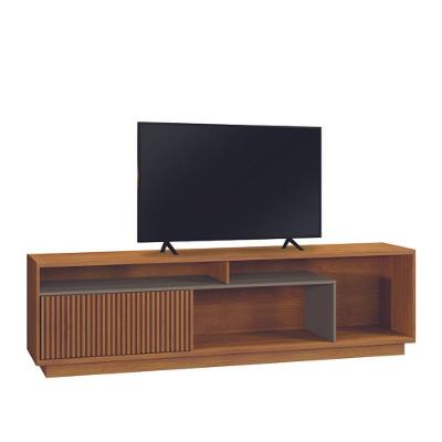 Rack Moderno 1 Porta Ripada 2,0m - Ravena-naturale-off White - Mavau Móveis
