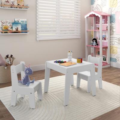 Conjunto De Mesa Infantil Com 2 Cadeiras Mdf Diana Branco Brilho