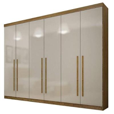 Guarda Roupa Casal 6 Portas 4 Gavetas - Uberaba-frejó-off White - Star Móveis