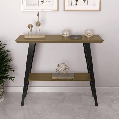 Aparador Caio 90x30 Tampo Mdf 30mm Pé Em Madeira Freijó/pés Preto