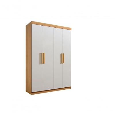 Guarda Roupa Solteiro 4 Portas 3 Gavetas - Colibri-cinamomo-off White - Móveis D'doro