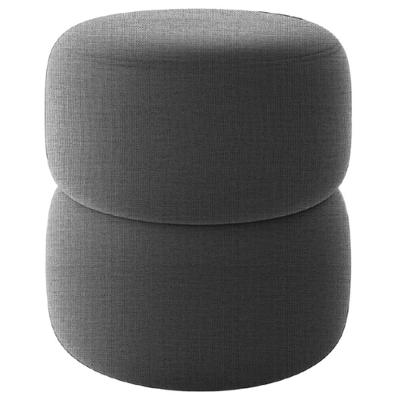 Puff Redondo Decorativo 49x43 Cm Paris Linho Milani Store Cinza