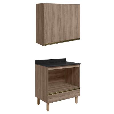 Armario Aereo Balcao Forno 80cm Mdf Kali Nicioli Carvalho Toq