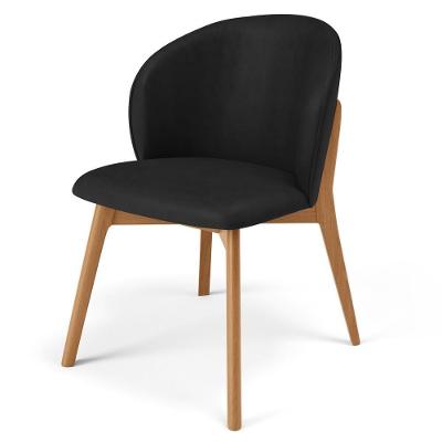Cadeira De Jantar E Estar Living Estofada Mia L02 Couríssimo Preto - Lyam Decor
