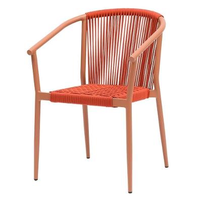 Cadeira Empilhável Oliveta Rivatti 57 Cm (larg) Estrutura Alumínio Castanho Corda Náutica Terracota