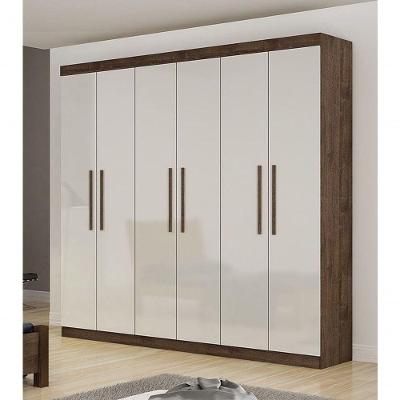 Guarda Roupa Casal 6 Portas 4 Gavetas - Belém-canion - Off White - Star Móveis