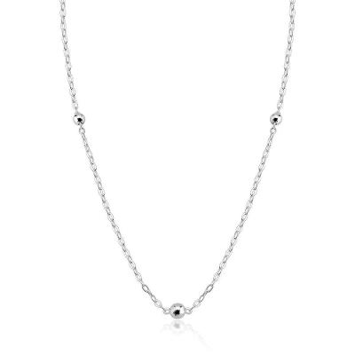 Colar Choker Bolas 3mm 4mm Prata 925