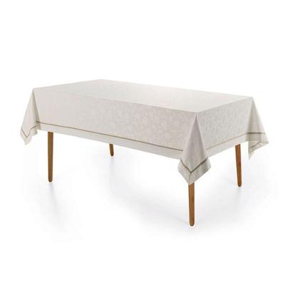 Toalha De Mesa Retangular 6 Lugares Antoni Branco/bege